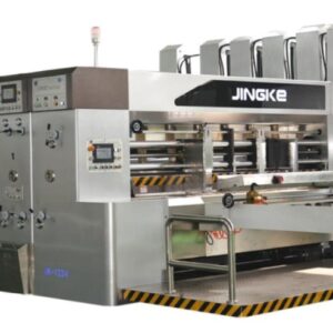 เครื่องพิมพ์กล่องลูกฟูก ยี่ห้อ Jing Ke รุ่น JK-1224 AUTOMATIC LEAD FEEDER FLEXO FOUR COLOR PRINTING SLOTTING MACHINE