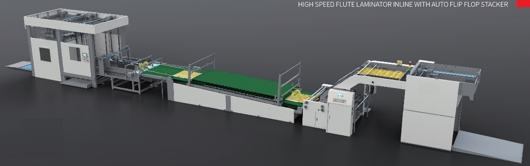 High-speed Flute Laminator with Auto Flip Flop Stacker High-speed Flute Laminator with Auto Flip Flop Stacker